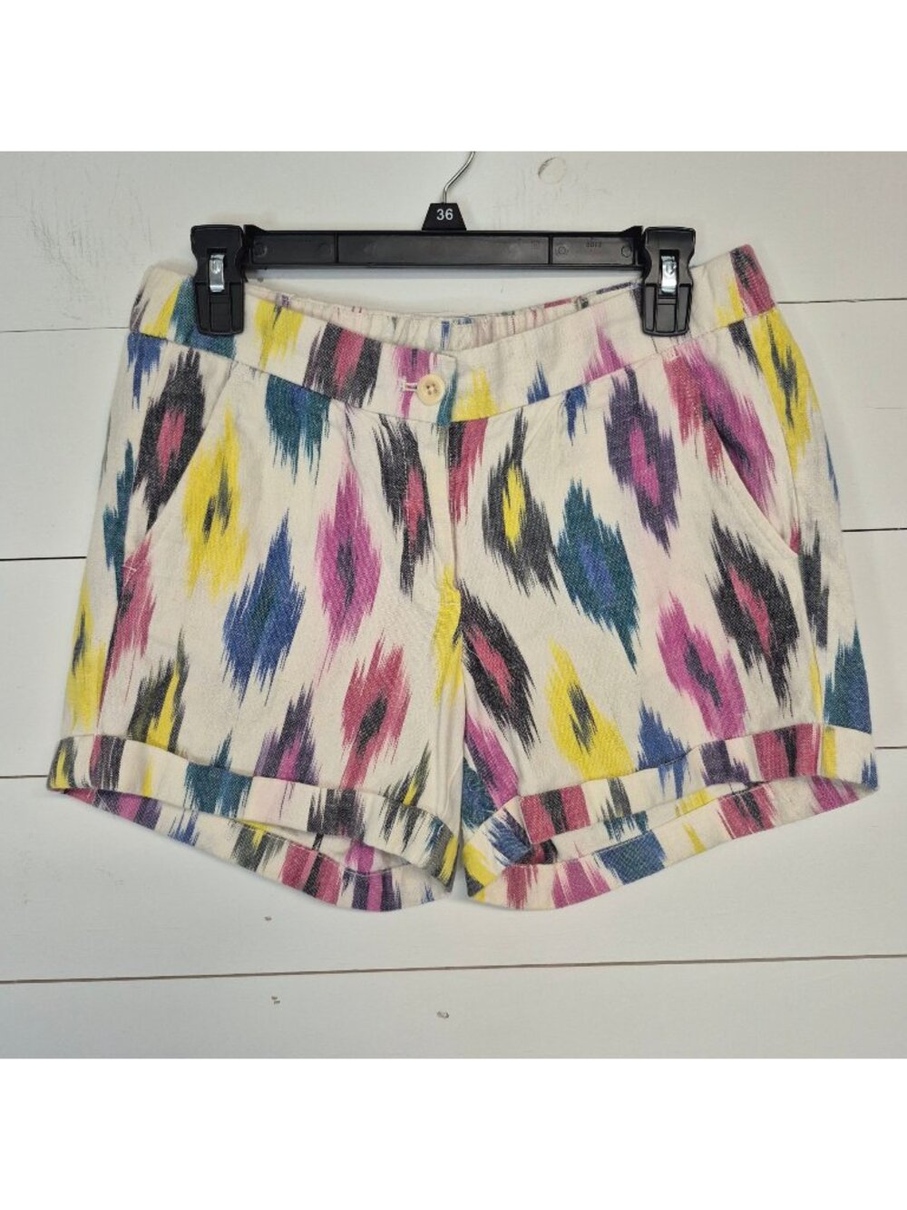 J. Crew Womens Summer Multicolor Ikat Print Shorts Size 4
